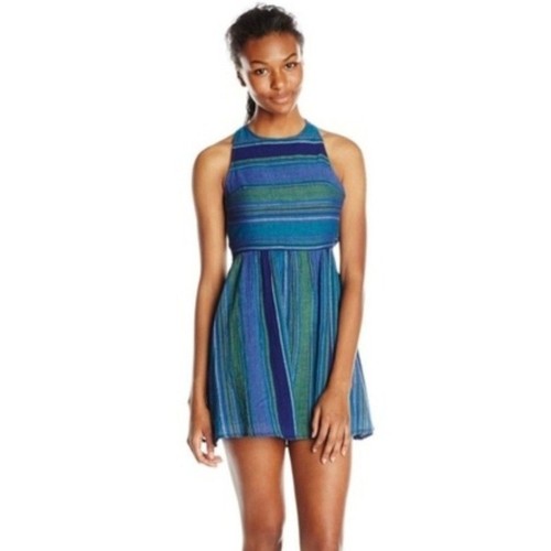 Roxy blue green stripe halter